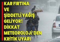 DİKKAT: SOĞUK VE YAĞIŞLI HAVA GELİYOR